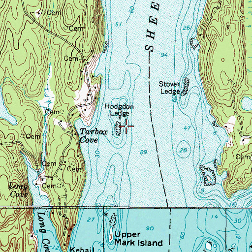 Topographic Map of Hodgdon Ledge, ME