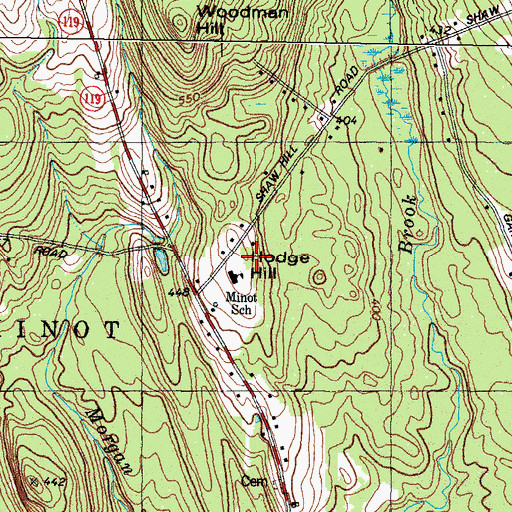 Topographic Map of Hodge Hill, ME