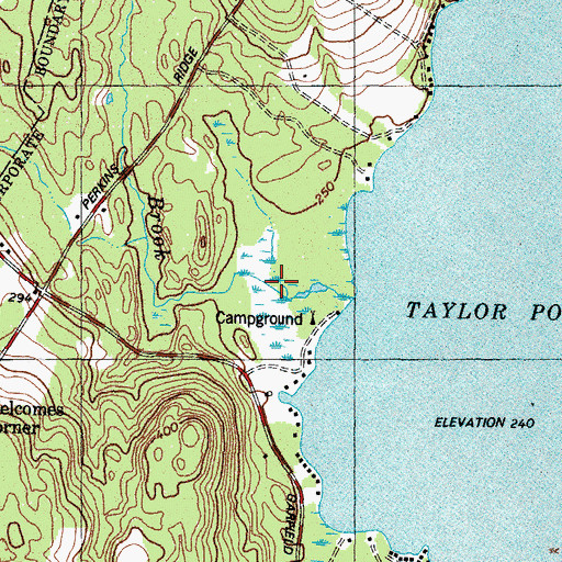 Topographic Map of Hodgkins Brook, ME