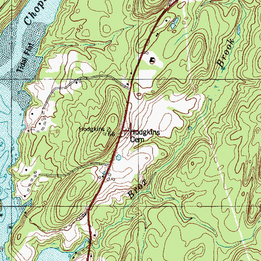 Topographic Map of Hodgkins Cemetery, ME