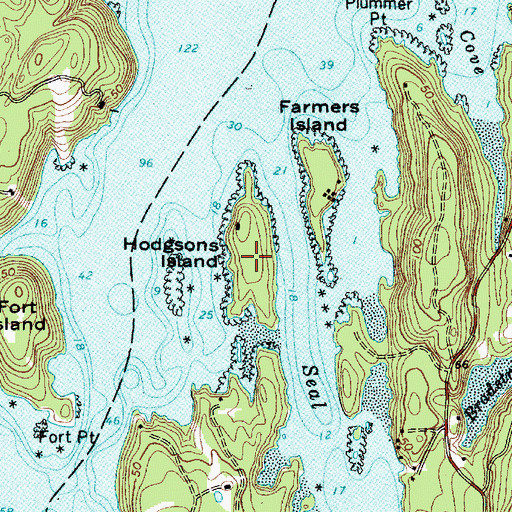 Topographic Map of Hodgsons Island, ME