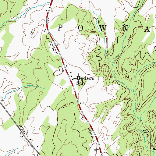 Topographic Map of Hodson School, ME