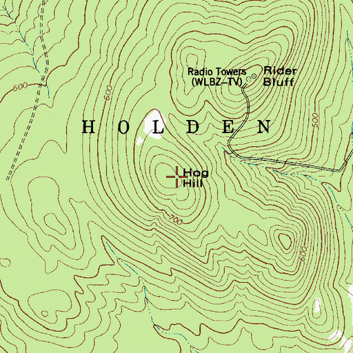 Topographic Map of Hog Hill, ME