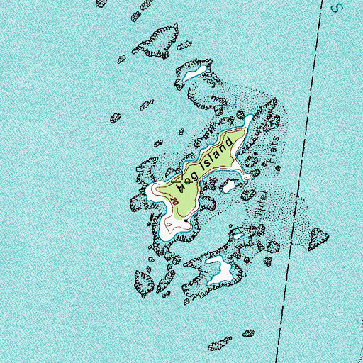 Topographic Map of Hog Island, ME