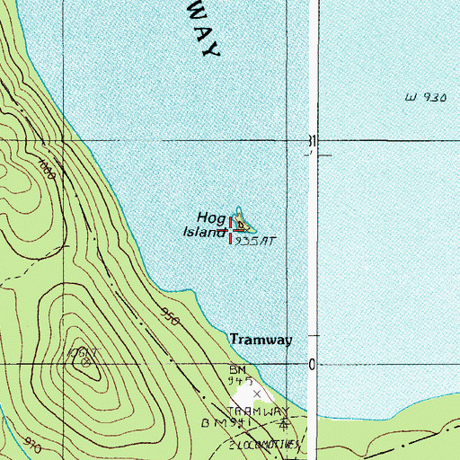 Topographic Map of Hog Island, ME