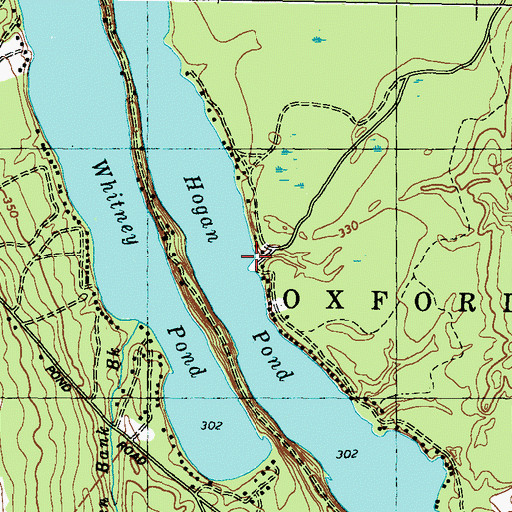 Topographic Map of Hogan Pond, ME
