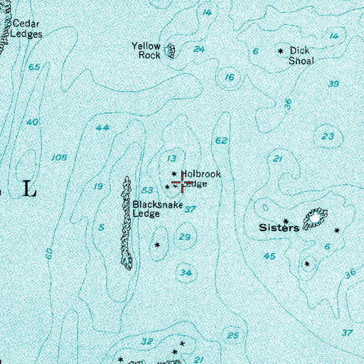 Topographic Map of Holbrook Ledge, ME