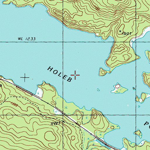 Topographic Map of Holeb Pond, ME