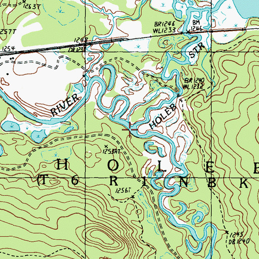 Topographic Map of Holeb Stream, ME