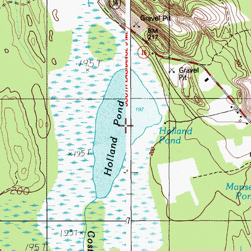 Topographic Map of Holland Pond, ME