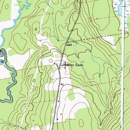 Topographic Map of Holley Cemetery, ME