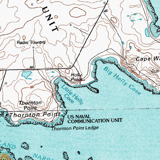 Topographic Map of Holly Point, ME