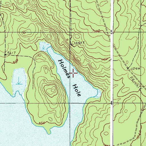 Topographic Map of Holmes Hole, ME