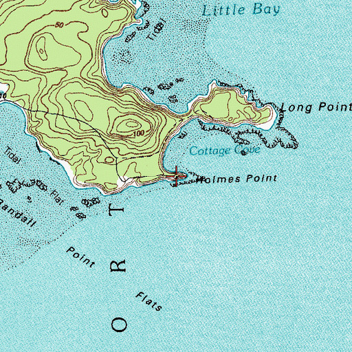 Topographic Map of Holmes Point, ME