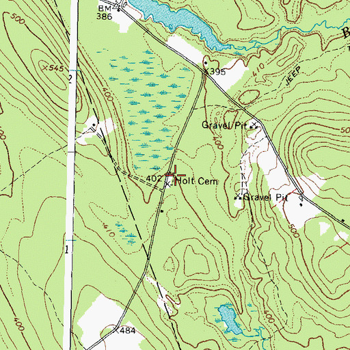 Topographic Map of Holt Cemetery, ME