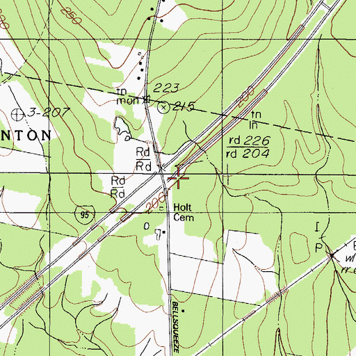 Topographic Map of Holt Cemetery, ME