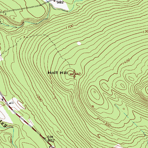 Topographic Map of Holt Hill, ME