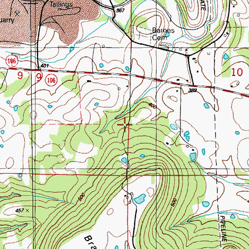 Topographic Map of Mountain Spring School (historical), AR