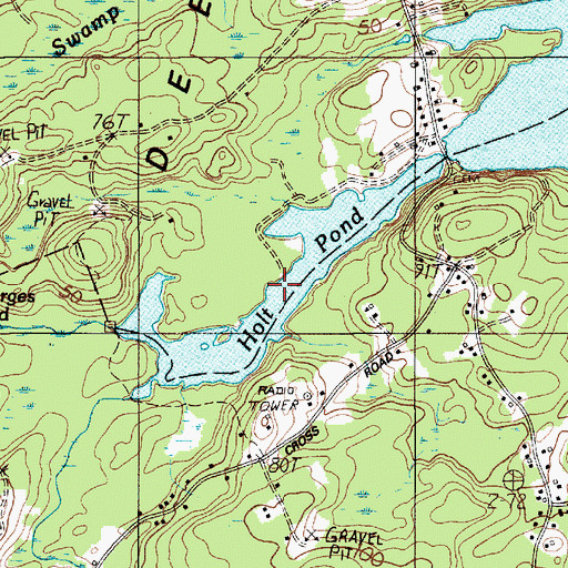 Topographic Map of Holt Pond, ME