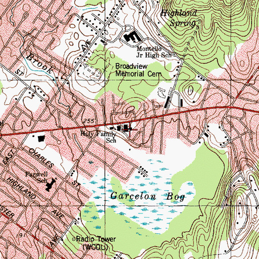 Topographic Map of Holy Family School, ME