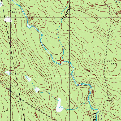 Topographic Map of Homes Brook, ME