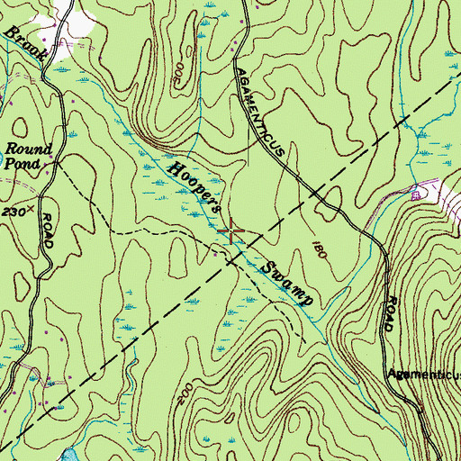 Topographic Map of Hoopers Swamp, ME