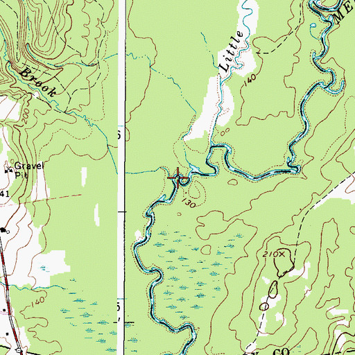 Topographic Map of Hope Brook, ME