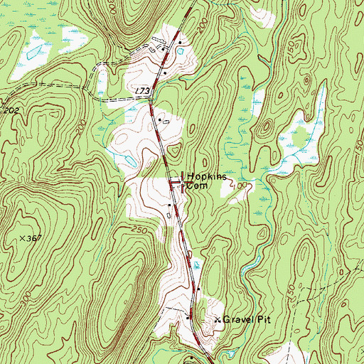 Topographic Map of Hopkins Cemetery, ME