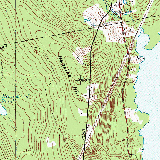 Topographic Map of Hopkins Hill, ME