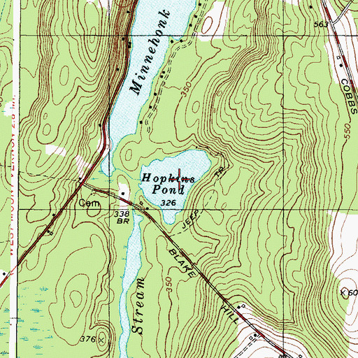 Topographic Map of Hopkins Pond, ME