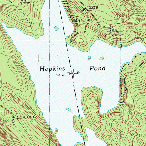 Topographic Map of Hopkins Pond, ME