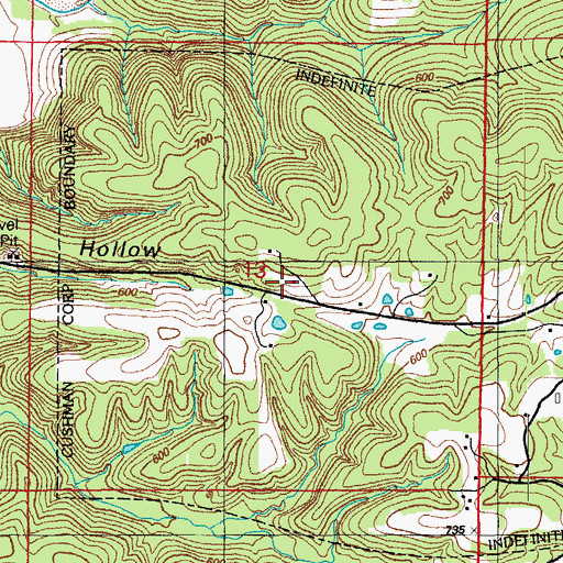 Topographic Map of Oak Grove School (historical), AR