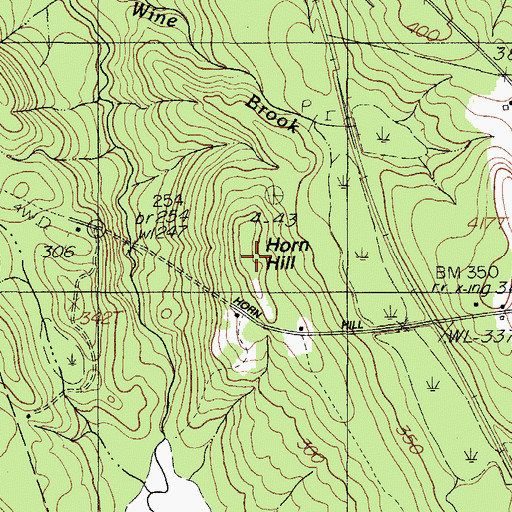 Topographic Map of Horn Hill, ME