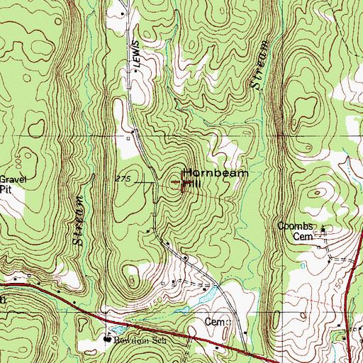 Topographic Map of Hornbeam Hill, ME