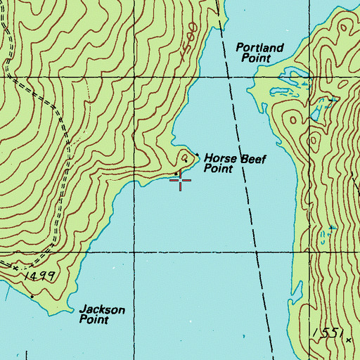 Topographic Map of Horse Beef Point, ME