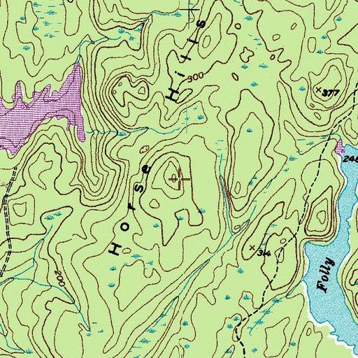 Topographic Map of Horse Hills, ME