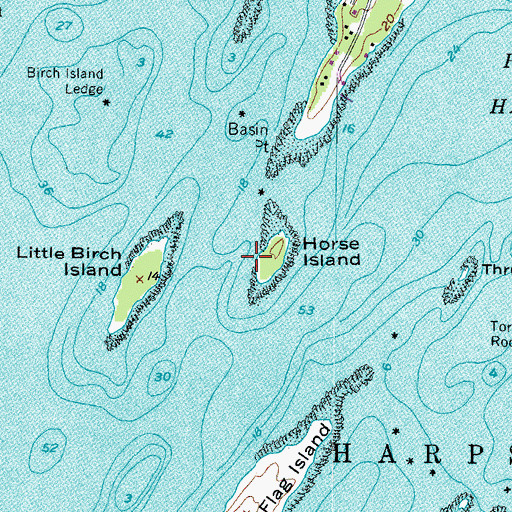Topographic Map of Horse Island, ME