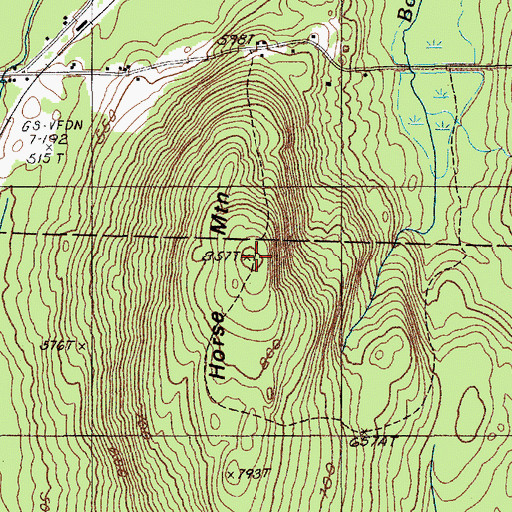 Topographic Map of Horse Mountain, ME