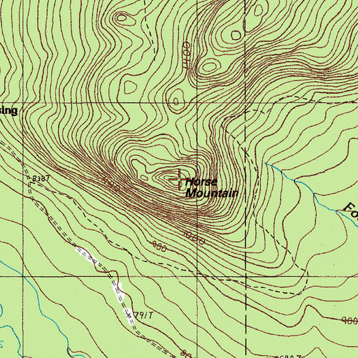 Topographic Map of Horse Mountain, ME