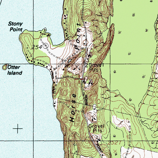 Topographic Map of Horse Point, ME
