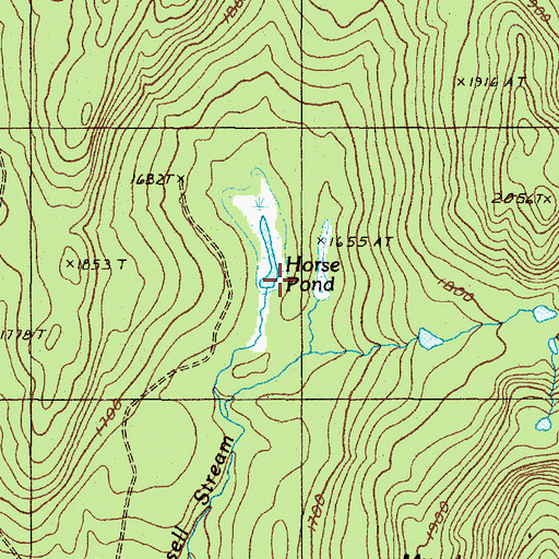Topographic Map of Horse Pond, ME