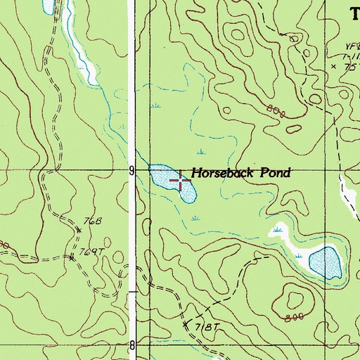 Topographic Map of Horseback Pond, ME