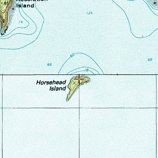 Topographic Map of Horsehead Island, ME
