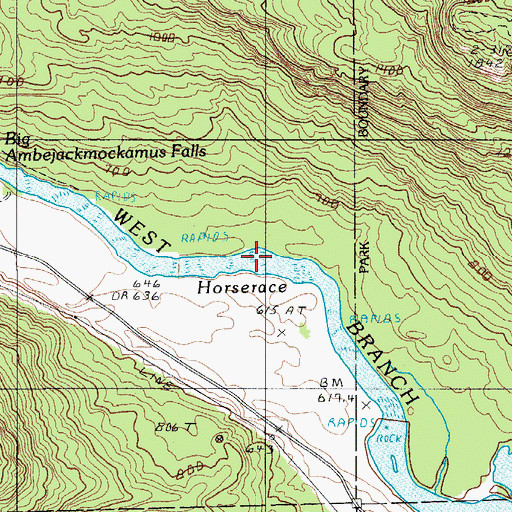Topographic Map of Horserace, ME