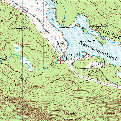 Topographic Map of Horserace Brook, ME