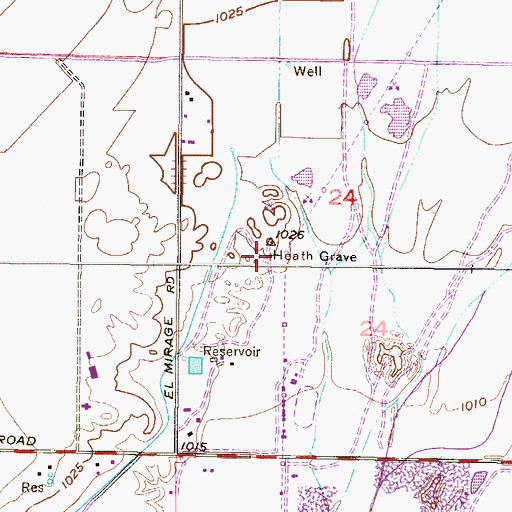 Topographic Map of Heath Grave, AZ