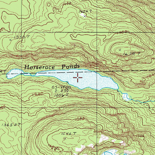 Topographic Map of Horserace Ponds, ME