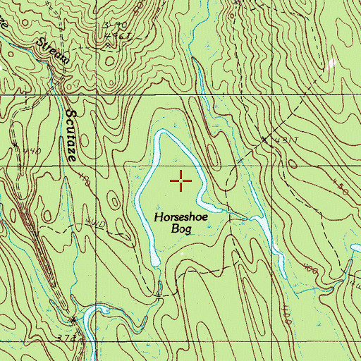 Topographic Map of Horseshoe Bog, ME