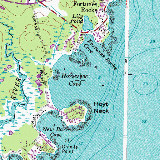 Topographic Map of Horseshoe Cove, ME