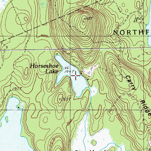 Topographic Map of Horseshoe Lake, ME